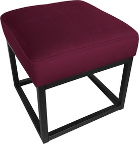 Pufa MAX tkanina Welur loft ławka podnóżek metal : Kolor Stelaża - Czarny , Kolor tkaniny - VELVET - MG02, Typ tkaniny - Velvet