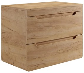 Szafka pod umywalkę wisząca z blatem - 80 cm - Naturalny jasny - ARUBA