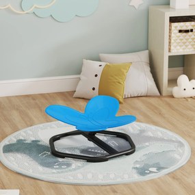 AIYAPLAY Sensoryjny fotel obrotowy dla dzieci, w kształcie motylka, wspiera równowagę i koordynację, plastik, stal, niebieski