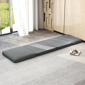 HOMCOM Składany Fotel Podłogowy z Poduszkami, Wandelbar Sofa Podłogowa, do Salonu, Pokoju Gościnnego, Biura, 75 x 268 x 18 cm, Ciemnoszary