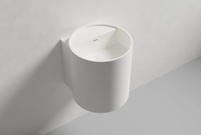 NT2440 umywalka ścienna z odlewu mineralnegoBiały mat - z otworem na baterię - możliwość wyboru odpływu - 40 x 42 x 45 cm