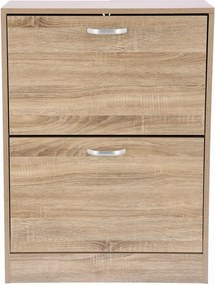 Naturalna Dwudrzwiowa Wąska Szafka Na Buty Do Przedpokoju S5-R32