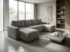 Narożnik w kształcie U SMART COSARO 295x140 cm, jasnoszary