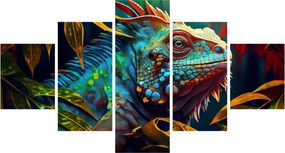 Obraz - Kolorowa iguana (125x70 cm)