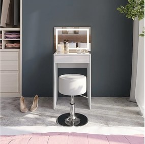 Stół do toalety biały/biały wysoki połysk 51.4x50.1x76 sherry