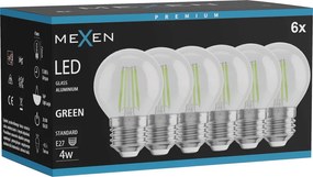 Mexen Vintis 6x żarówka filament LED E27, G45, 4W, 55 lm, green - L156-E27-04XX-46x06