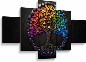 Obraz – Drzewo pełne kolorowych serc (125x70 cm)