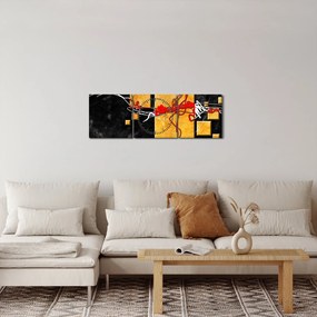 Abstrakcyjny obraz - Tancerka (z zegarem) (90x30 cm)