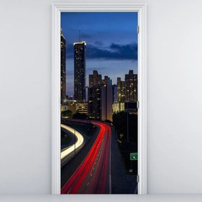 Fototapeta na drzwi - Miasto nocą (95x205cm)