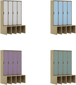 Szatnia dla uczniów 4-osobowa z drzwiczkami pełnymi Blox Colours Full, index SZT-4R-A-D-A