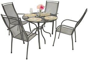 Metalowy zestaw ogrodowy PALMA III. 1 + 4 Stół ⌀ 105 cm (u503)