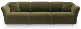 Zielona aksamitna sofa 292 cm Tokyo – Cosmopolitan Design