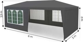 Pawilon ogrodowy 3x6m ze ściankami i oknami - namiot imprezowy, altana eventowa