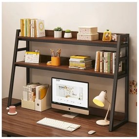 Wielofunkcyjna 3-poziomowa półka VERTEX czarna/orzech