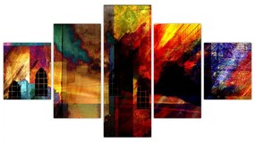 Obraz - Kolorowa abstrakcja miasta (125x70 cm)