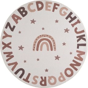 Dywan dziecięcy Coco Alfabet kremowo - beżowy koło 120 cm x 120 cm