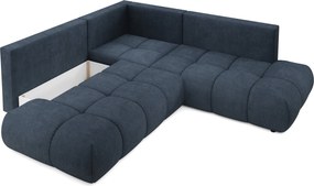 Masseno Narożnik DUCA z funkcją spania i pojemnikiem na pościel Narozniki L, Rozkładana sofa - Granatowy, FLOW 22