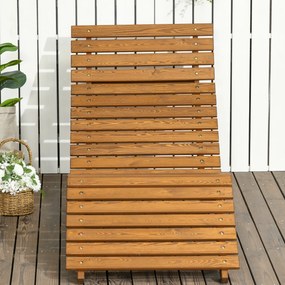 Outsunny leżak leżak, leżak ogrodowy na basen, balkon teak