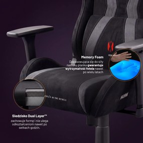 Fotel gamingowy materiałowy Diablo X-Horn 2.0 Normal Size, Burned Black