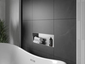 Mexen X-Wall-NR półka wnękowa bez kołnierza 60 x 20 cm, inox - 1911602010