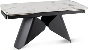 Stół Rozkładany Prostokątny VERONA 160-240 cm Ceramiczny Biały Marmur/Czarny Loft