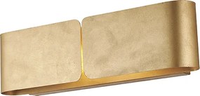 Kinkiet Hug z dyfuzorem ciętym laserowo, lakierowany na biało żelazo z dekoracją w kolorze starego złota, 2 światła, 45 P.10 BL316-AP2-ORO