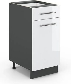 Szafka dolna do kuchni biały wysoki połysk 40x51.6x82 fame-line