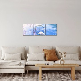 Obraz - Magiczne jezioro (z zegarem) (90x30 cm)