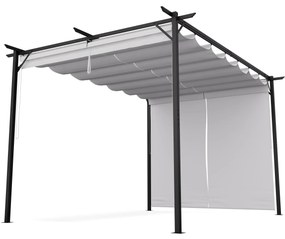 Blumfeldt Pantheon Robust 3x4m Pergola z Boczną Osłoną Kremowy