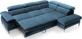 Granatowy nowoczesny narożnik z zagłówkami do salonu Z7-H48