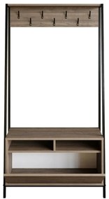 Wieszak z półką na buty Devin Walnut and Black