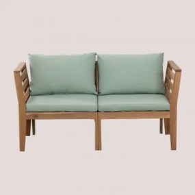 Filips 2-częściowa Modułowa Sofa Ogrodowa Z Podłokietnikami Z Drewna Akacjowego Awokado - Sklum