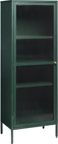 Zielona metalowa witryna Unique Furniture Bronco, wys. 160 cm