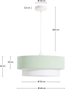 Biało-turkusowa lampa dziecięca z tekstylnym kloszem Bianella – Kave Home