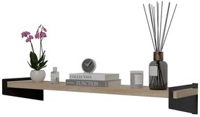 Wisząca półka nad biurko w stylu loft czarny + dąb sonoma N2-F51