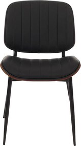 Krzesło do jadalni MCW-O44 (zestaw 6 sztuk),  orzechowy wygląd, czarne