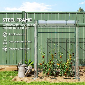 Outsunny Szklarnia z Drzwiami Łukowym Dachem Odporna na Zimę, Szklarnia Foliowa ze Stali 128 x 70 x 170 cm Przezroczysta