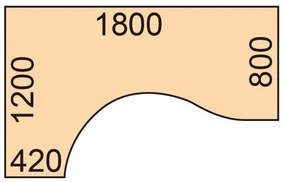 Ergonomiczne biurko  PRIMO GRAY, 180x120 cm, lewe, szary/grafit