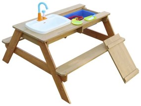 Axi stół piknikowy emily z ławką i umywalką na baterie oraz pojemnikami na wodę/piasek