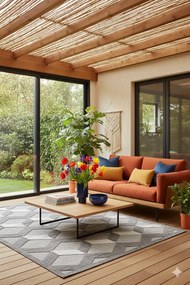 Ciemnoszary dywan sznurkowy dwupoziomowy S2-W35