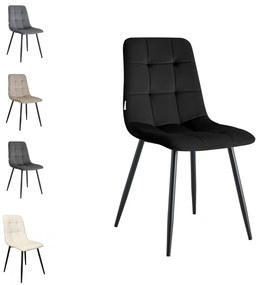 Krzesło FOX z przeszyciem tkanina Welur noga metalowa