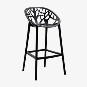 Zestaw 4 Wysokich Taboretów Ogrodowych Ores Czarna & ↑65 Cm - Sklum