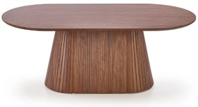 Ława do salonu owalna, orzech MDF 120/60/46 cm GISELA