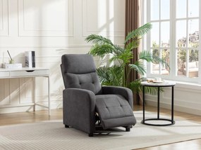 Fotel z funkcją relax tapicerowany antracytowy – JARAMILO