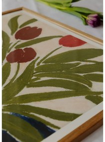 Plakat 70x50 cm Tulips in a Blue Vase – The Poster Club