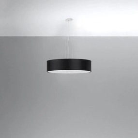 Czarna lampa wisząca z tekstylnym kloszem ø 50 cm Herra – Nice Lamps