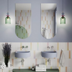 Lustro półowalne bez ramy oszlifowane obracalne bez podświetlenia ARCH | Różne rozmiary | Różne kolory szkła : Kolor tafli szkła - Srebrny, Rozmiar - 60 x 190 cm