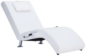 Elegancka biała leżanka masująca z ekoskóry H0-B51