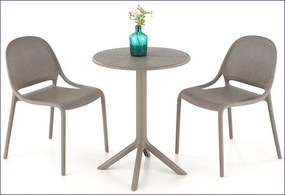 Mały okrągły stolik ogrodowy khaki W7-K76