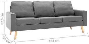 2-częsciowy jasnoszary zestaw wypoczynkowy - Imex 2S
